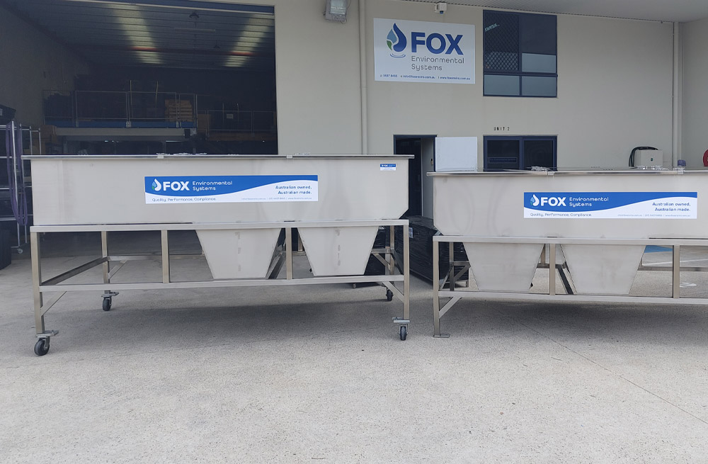 Fox Environmental stainless steel oil water separators ready for shipping to Abco Water Systems